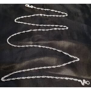 Sterling Silver 925 Plated 26 Inch Water Wave Chain Necklace‎ New Thin 1/16th"